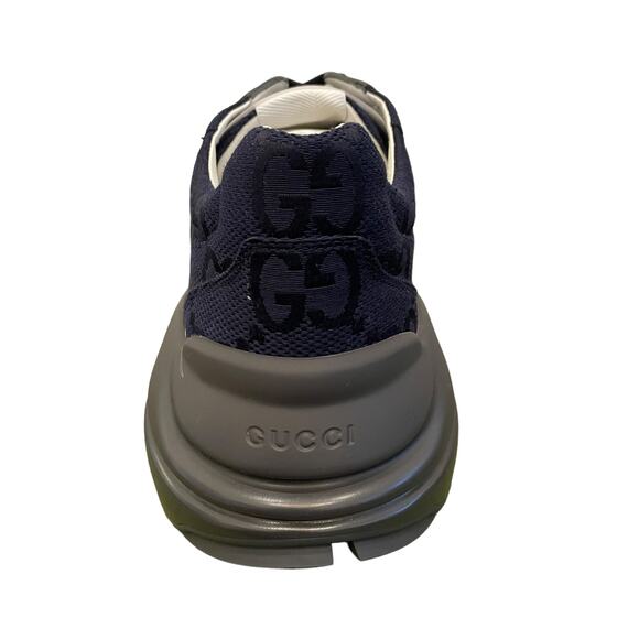 GUCCI GG Supreme Rhython Sneakers Navy Blue Gray Canvas Men\'s 11 | US 11.5 New main image 14
